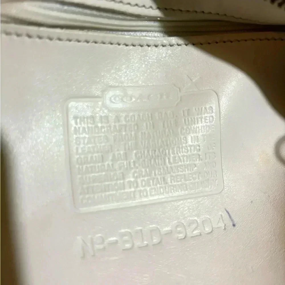 Coach vintage white leather crossbody handbag